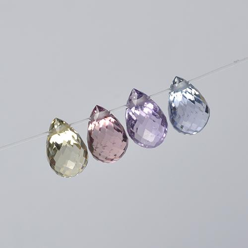 2,61 ct natürliche mehrfarbiger Saphir-Edelsteine, Briolette, VVS-VS