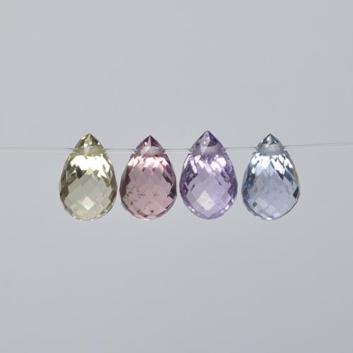 2,61 ct natürliche mehrfarbiger Saphir-Edelsteine, Briolette, VVS-VS