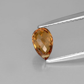0,91 ctw natürlicher orangefarbener Saphir, Briolette, VVS-VS