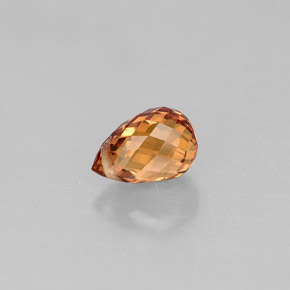 0,89 ctw natürlicher orangefarbener Saphir, Briolette, VVS-VS