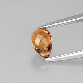 0,89 ctw natürlicher orangefarbener Saphir, Briolette, VVS-VS