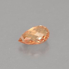 0,91 ctw natürlicher orangefarbener Saphir, Briolette, VVS-VS