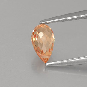 0,91 ctw natürlicher orangefarbener Saphir, Briolette, VVS-VS