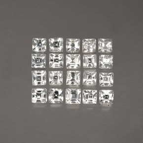  ct natürliche weißer Saphir-Edelsteine, Quadrat, VVS-VS