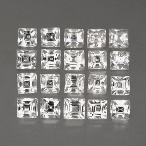  ct natürliche weißer Saphir-Edelsteine, Quadrat, VVS-VS