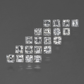 1,80 ct natürliche weißer Saphir-Edelsteine, Quadrat, VVS-VS