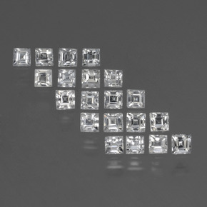 1,80 ct natürliche weißer Saphir-Edelsteine, Quadrat, VVS-VS