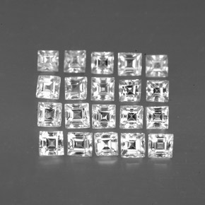  ct natürliche weißer Saphir-Edelsteine, Quadrat, VVS-VS