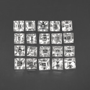  ct natürliche weißer Saphir-Edelsteine, Quadrat, VVS-VS