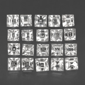  ct natürliche weißer Saphir-Edelsteine, Quadrat, VVS-VS