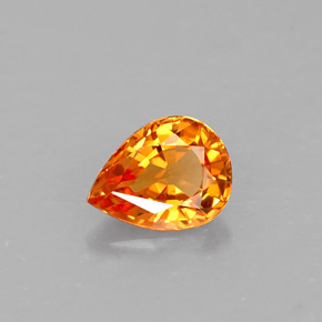 0,59 ctw natürlicher orangefarbener Saphir, Birnenform, VVS