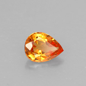 0,59 ctw natürlicher orangefarbener Saphir, Birnenform, VVS