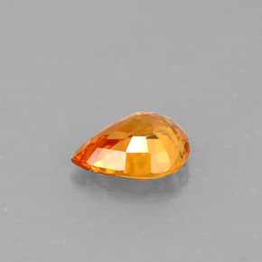 0,59 ctw natürlicher orangefarbener Saphir, Birnenform, VVS