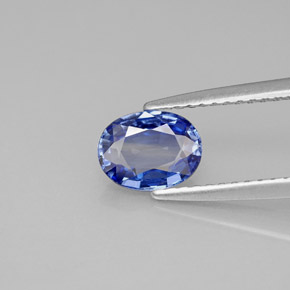 1,00 ctw natürlicher blauer Saphir, Oval Schliff, VVS