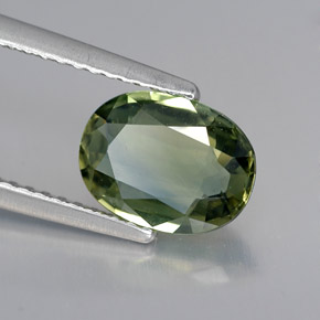 1,69 ctw natürlicher grüner Saphir, Oval Schliff, VVS
