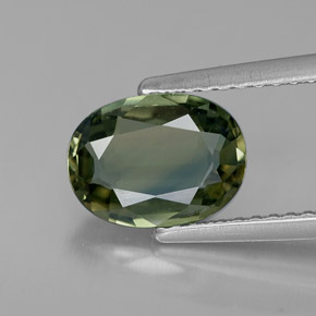 1,69 ctw natürlicher grüner Saphir, Oval Schliff, VVS