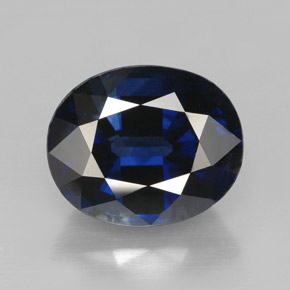 5,09 ctw natürlicher blauer Saphir, Oval Schliff, IF