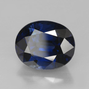 5,09 ctw natürlicher blauer Saphir, Oval Schliff, IF