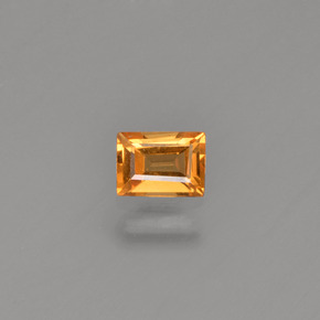 0,24 ctw natürlicher orangefarbener Saphir, Baguette, VVS