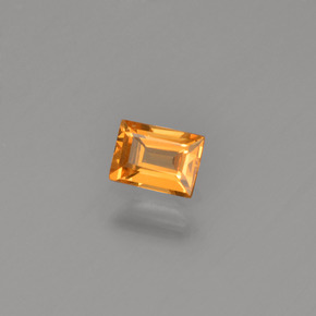 0,24 ctw natürlicher orangefarbener Saphir, Baguette, VVS