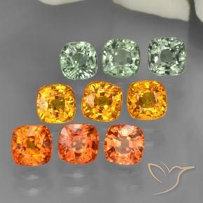 5,01 ct natürliche mehrfarbiger Saphir-Edelsteine, Kissenschliff, VVS-VS