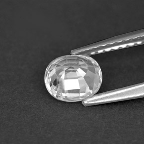 1,04 ctw natürlicher weißer Saphir, Oval Schliff, VVS-VS