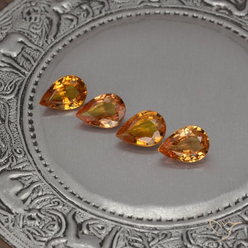 2.89ctw Natürlicher tieforange Saphir, Birnenform, VVS-VS