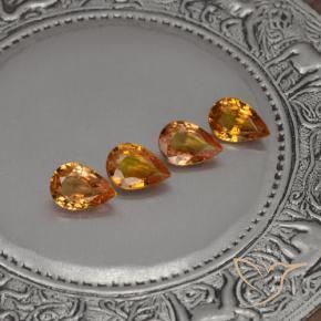 2.89 ct natürliche tieforange Saphir-Edelsteine, Birnenform, VVS-VS