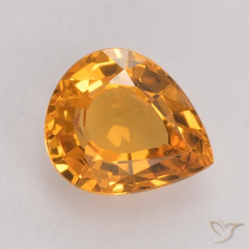 0.73ct Natürlicher Dark Orange  Saphir, Birnenform, VS
