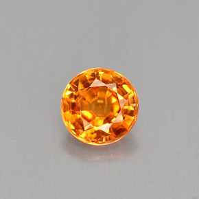 0,54 ctw natürlicher orangefarbener Saphir, Rundschliff, VS