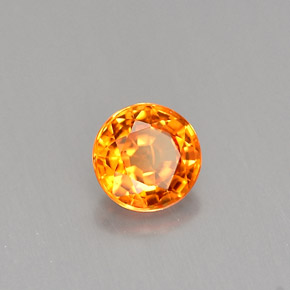 0,54 ctw natürlicher orangefarbener Saphir, Rundschliff, VS
