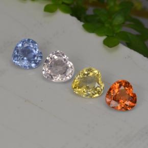 1,12 ct natürliche mehrfarbiger Saphir-Edelsteine, Herzform, VS