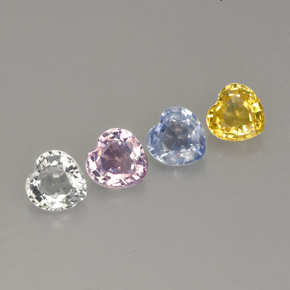 1,42 ct natürliche mehrfarbiger Saphir-Edelsteine, Herzform, VVS-VS