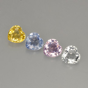 1,42 ct natürliche mehrfarbiger Saphir-Edelsteine, Herzform, VVS-VS