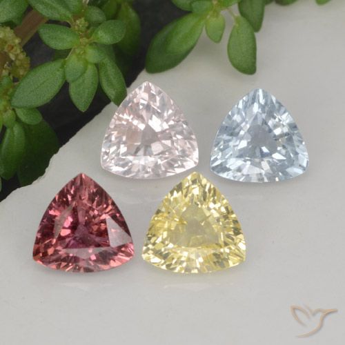 2,20 ct natürliche mehrfarbiger Saphir-Edelsteine, Trillion, VVS-VS