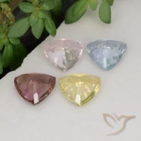 2,20 ct natürliche mehrfarbiger Saphir-Edelsteine, Trillion, VVS-VS