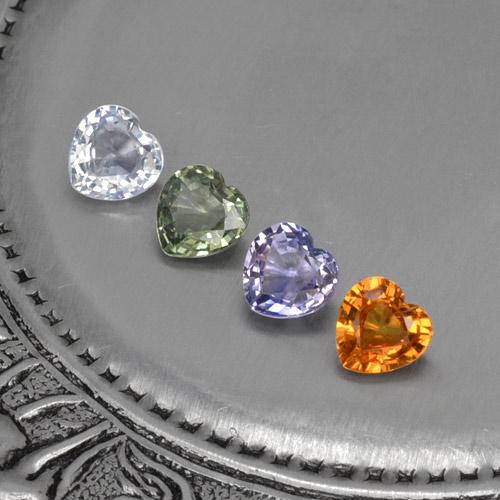 1,24 ct natürliche mehrfarbiger Saphir-Edelsteine, Herzform, VVS-VS