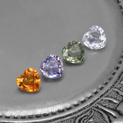 1,24 ct natürliche mehrfarbiger Saphir-Edelsteine, Herzform, VVS-VS