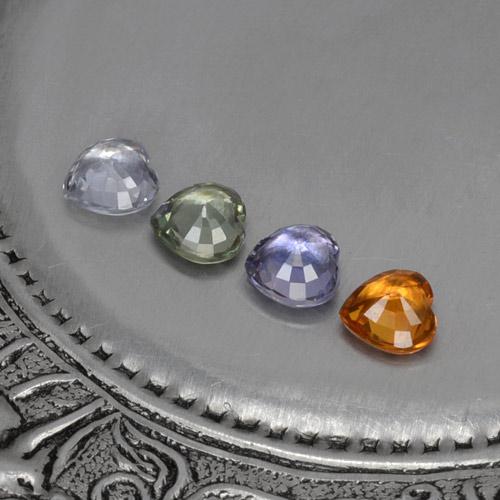 1,24 ct natürliche mehrfarbiger Saphir-Edelsteine, Herzform, VVS-VS