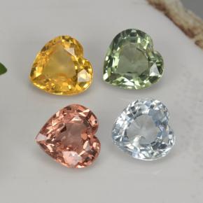1,26 ct natürliche mehrfarbiger Saphir-Edelsteine, Herzform, VVS-VS