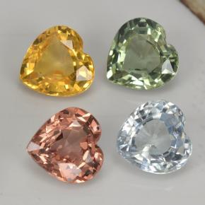 1,26 ct natürliche mehrfarbiger Saphir-Edelsteine, Herzform, VVS-VS