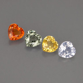  ct natürliche mehrfarbiger Saphir-Edelsteine, Herzform, VVS-VS