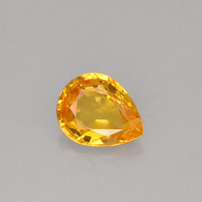 0,70 ctw natürlicher orangefarbener Saphir, Birnenform, VS