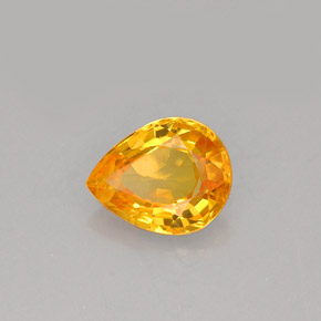 0,70 ctw natürlicher orangefarbener Saphir, Birnenform, VS