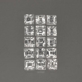  ct natürliche weißer Saphir-Edelsteine, Quadrat, VS