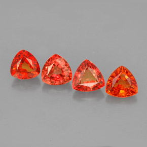  ct natürliche orangefarbener Saphir-Edelsteine, Trillion, VVS-VS