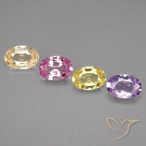 2,12 ct natürliche mehrfarbiger Saphir-Edelsteine, Oval Schliff, VVS-VS