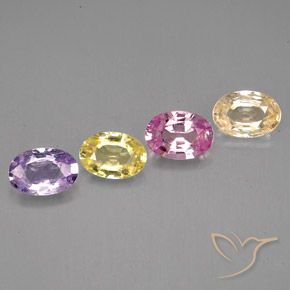 2,12 ct natürliche mehrfarbiger Saphir-Edelsteine, Oval Schliff, VVS-VS