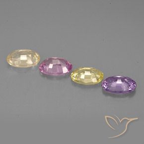 2,12 ct natürliche mehrfarbiger Saphir-Edelsteine, Oval Schliff, VVS-VS
