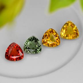 3,17 ct natürliche mehrfarbiger Saphir-Edelsteine, Trillion, VVS-VS